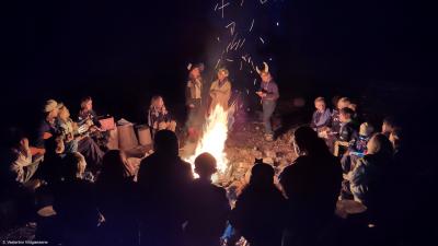 Lejrbål fra minitur på Bavnen