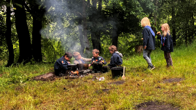 Egern om bålet